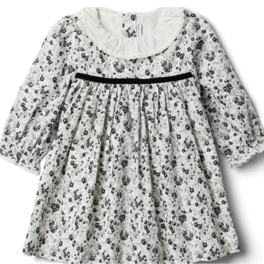 Janie & Jack black and white floral dress